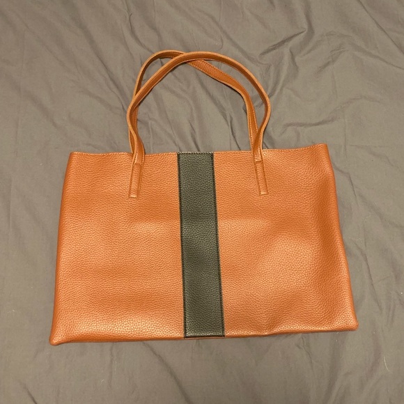 Vince Camuto Luck Brown & Black Leather Vegan Tote - Picture 4 of 8